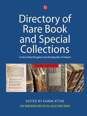 cover image of Directory of Rare Book and Special Collections in the UK and Republic of Ireland